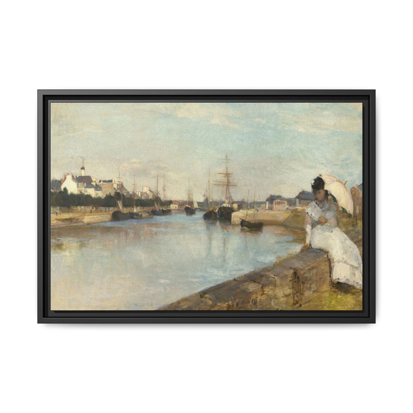 Morisot, Berthe - The Harbor at Lorient (1869) - Matte Canvas, Framed