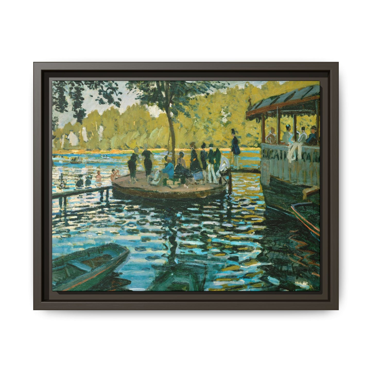 Monet, Claude - La Grenouillere (1869) - Matte Canvas, Framed
