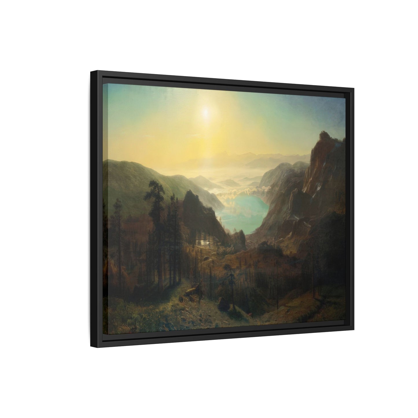 Bierstadt, Albert - Donner Lake from the Summit (1873) - Matte Canvas, Framed