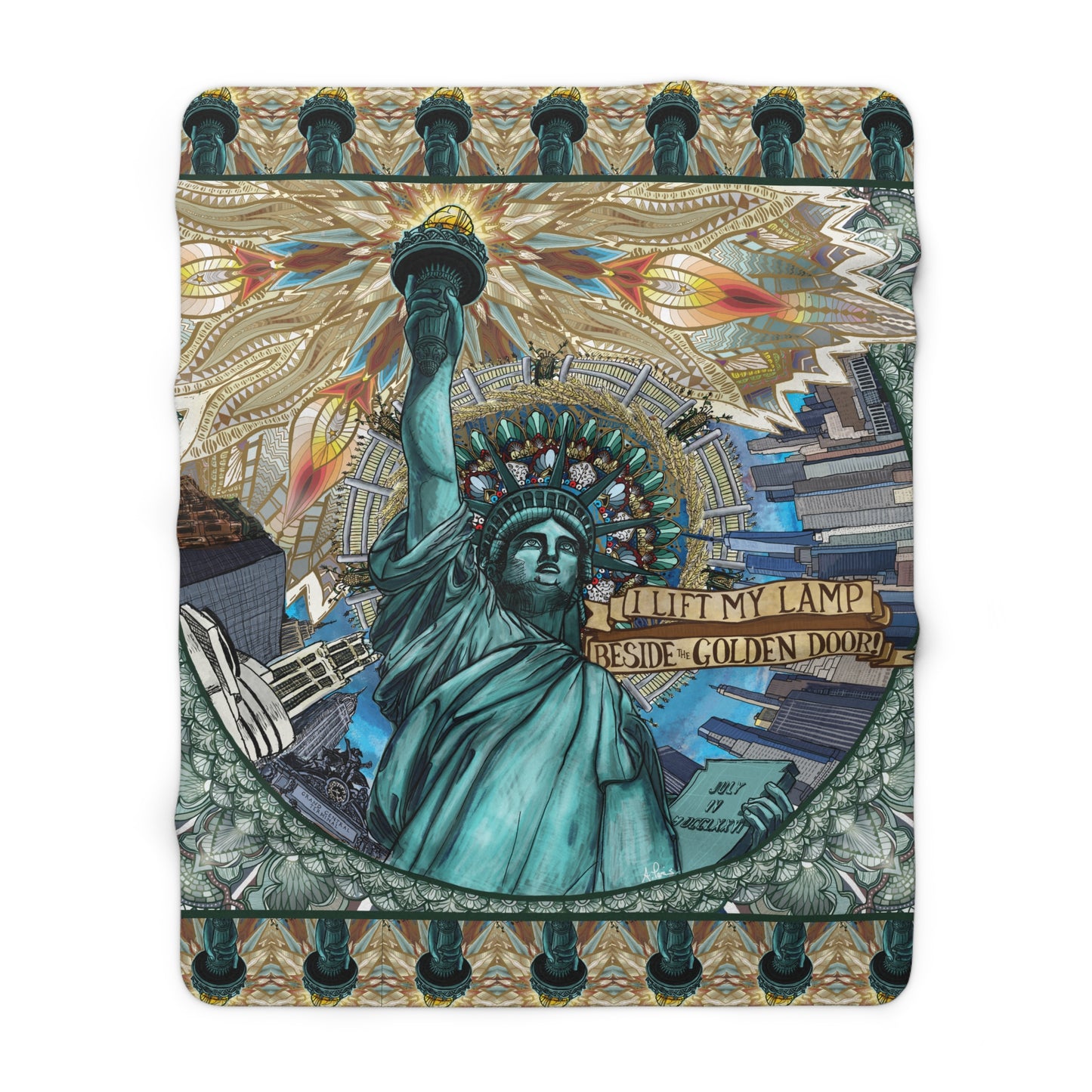Liberty Mandala - Sherpa Fleece Blanket