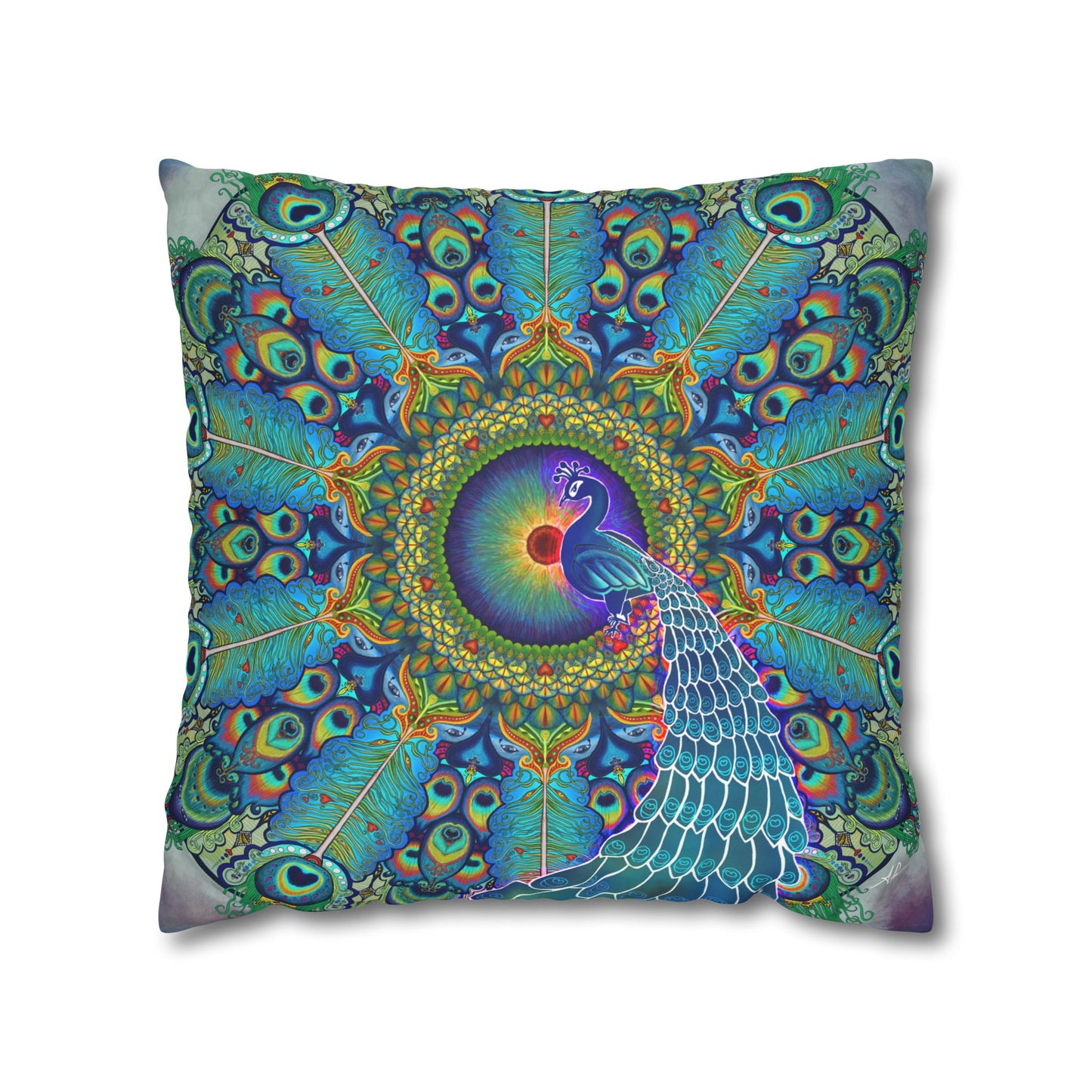 Pacio, Adam - Melek Taus Mandala - Suede Square Pillowcase