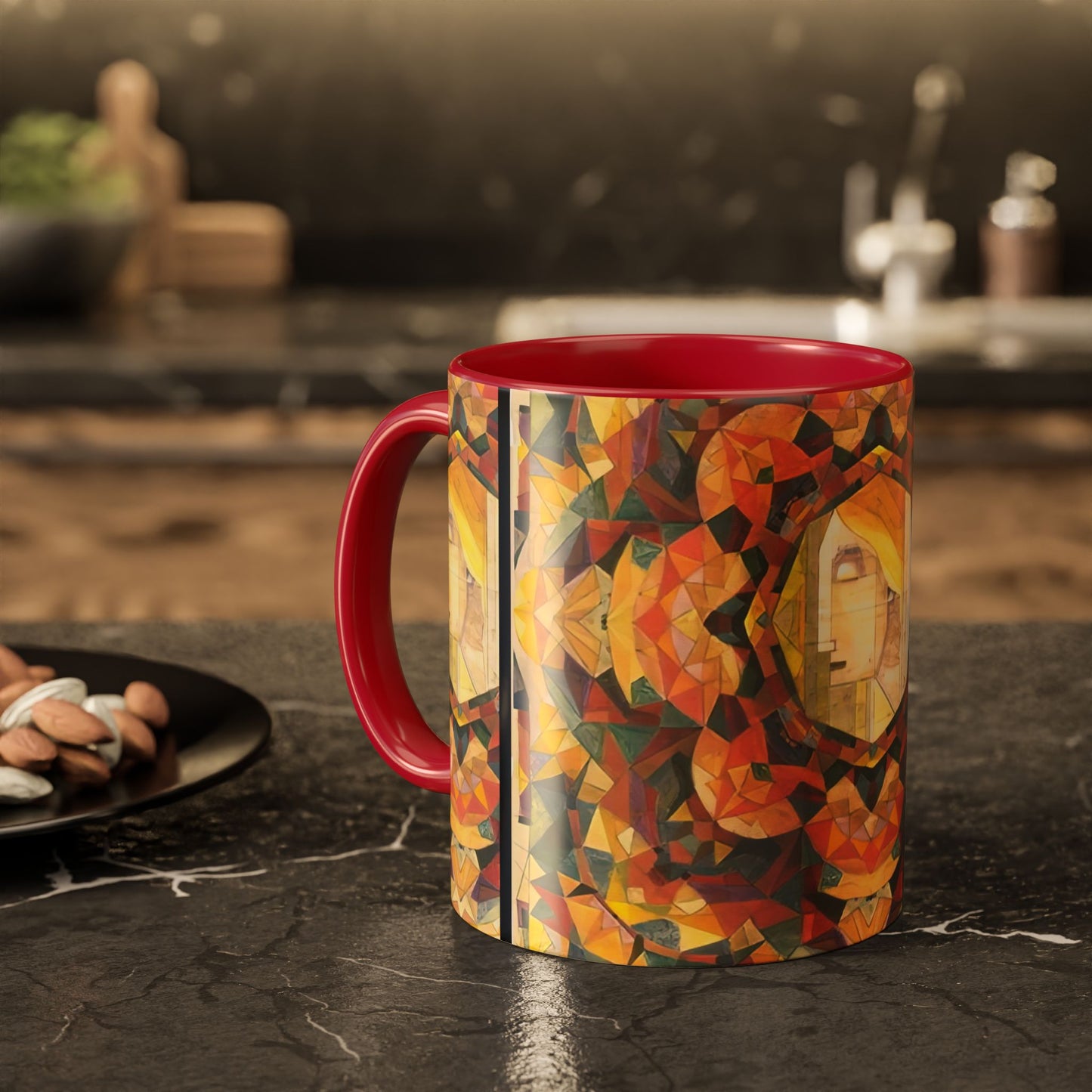 Filiger, Charles - Woman’s Head with Closed Eyes (1893) - Colorful Accent Mugs