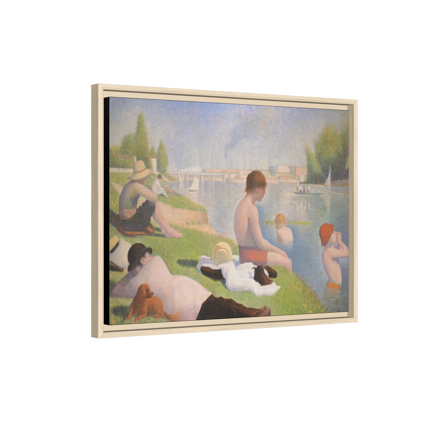 Seurat, Georges - Bathers at Asnières (1884) - Matte Canvas, Framed