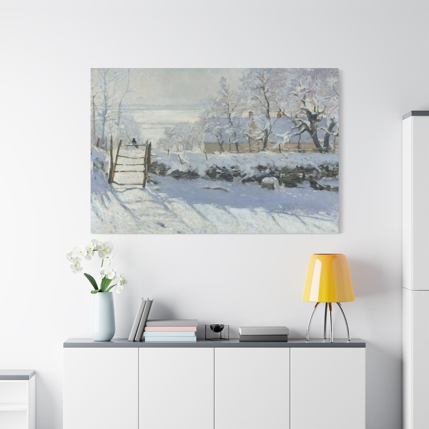 Monet, Claude - The Magpie (1868) - Canvas Block, unframed