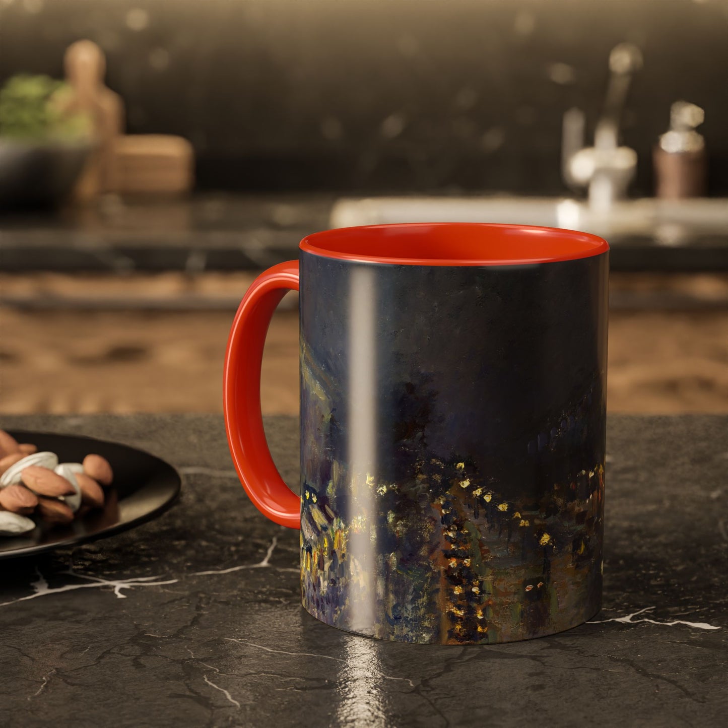 Pissarro, Camille - The Boulevard Montmartre At Night (1897) - Colorful Accent Mugs