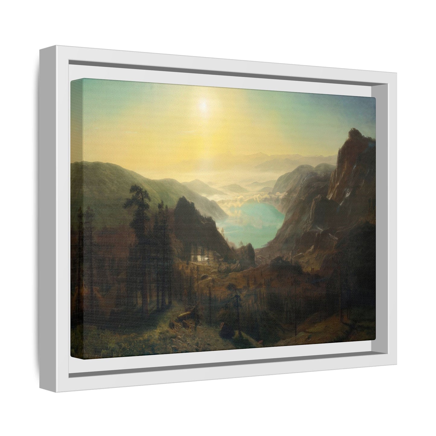 Bierstadt, Albert - Donner Lake from the Summit (1873) - Matte Canvas, Framed