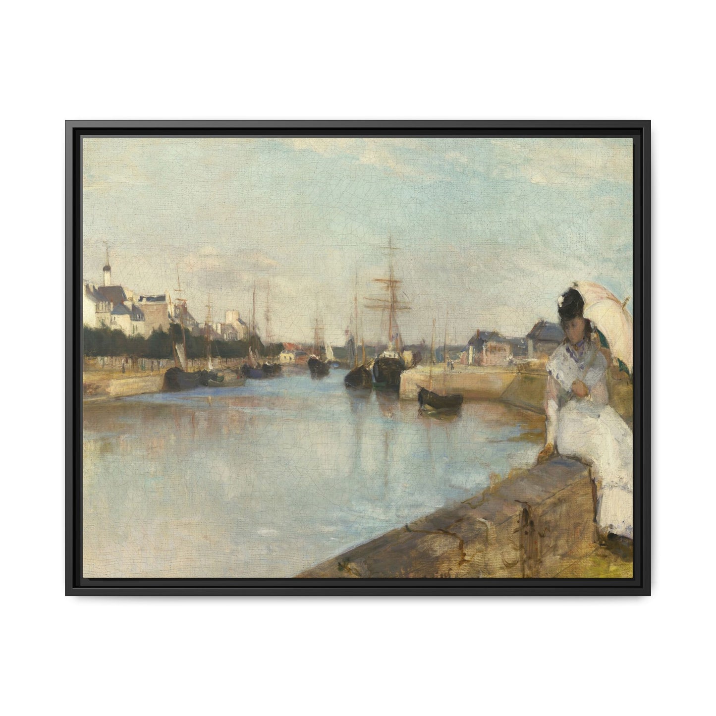 Morisot, Berthe - The Harbor at Lorient (1869) - Matte Canvas, Framed