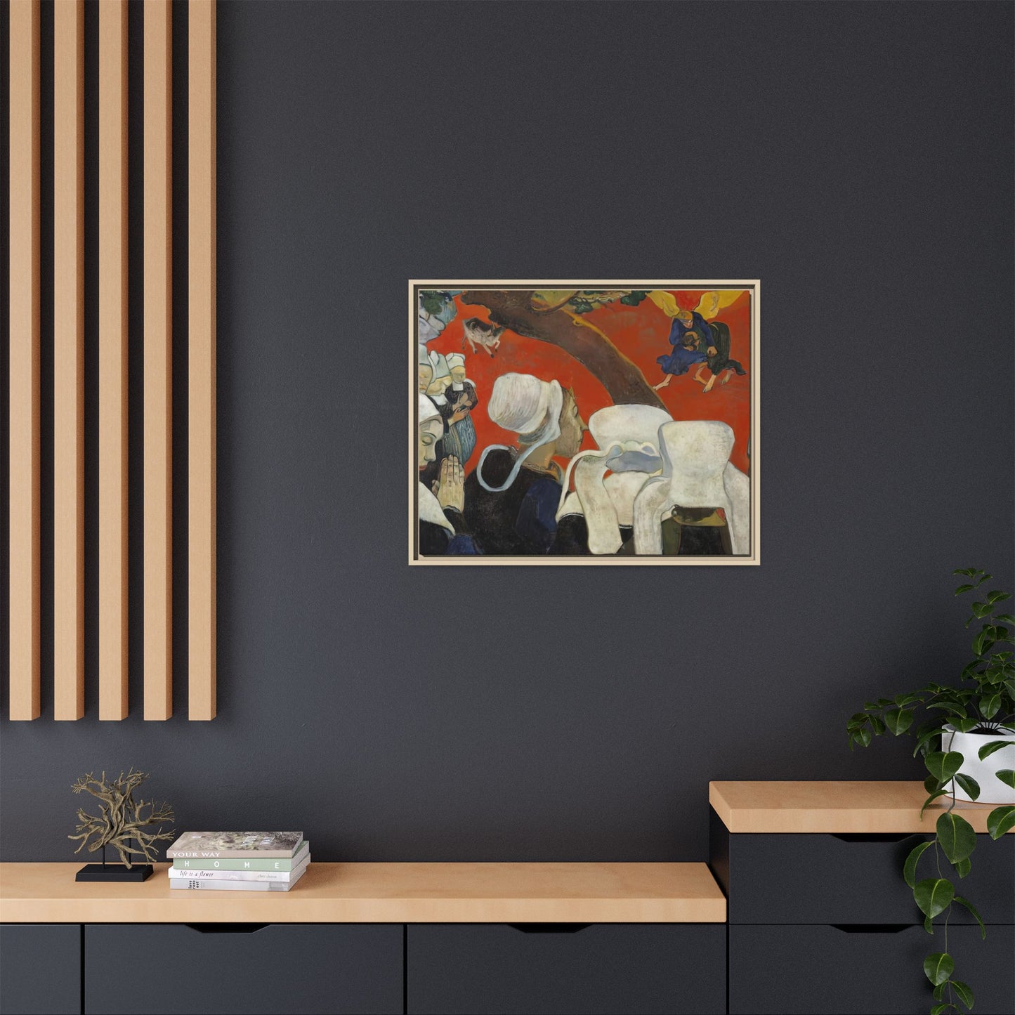 Gauguin, Paul - Vision of the Sermon (Jacob Wrestling with the Angel) (1888) - Matte Canvas, Framed