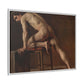 Courbet, Gustave - Study of a Nude Man (1840) - Matte Canvas, Framed