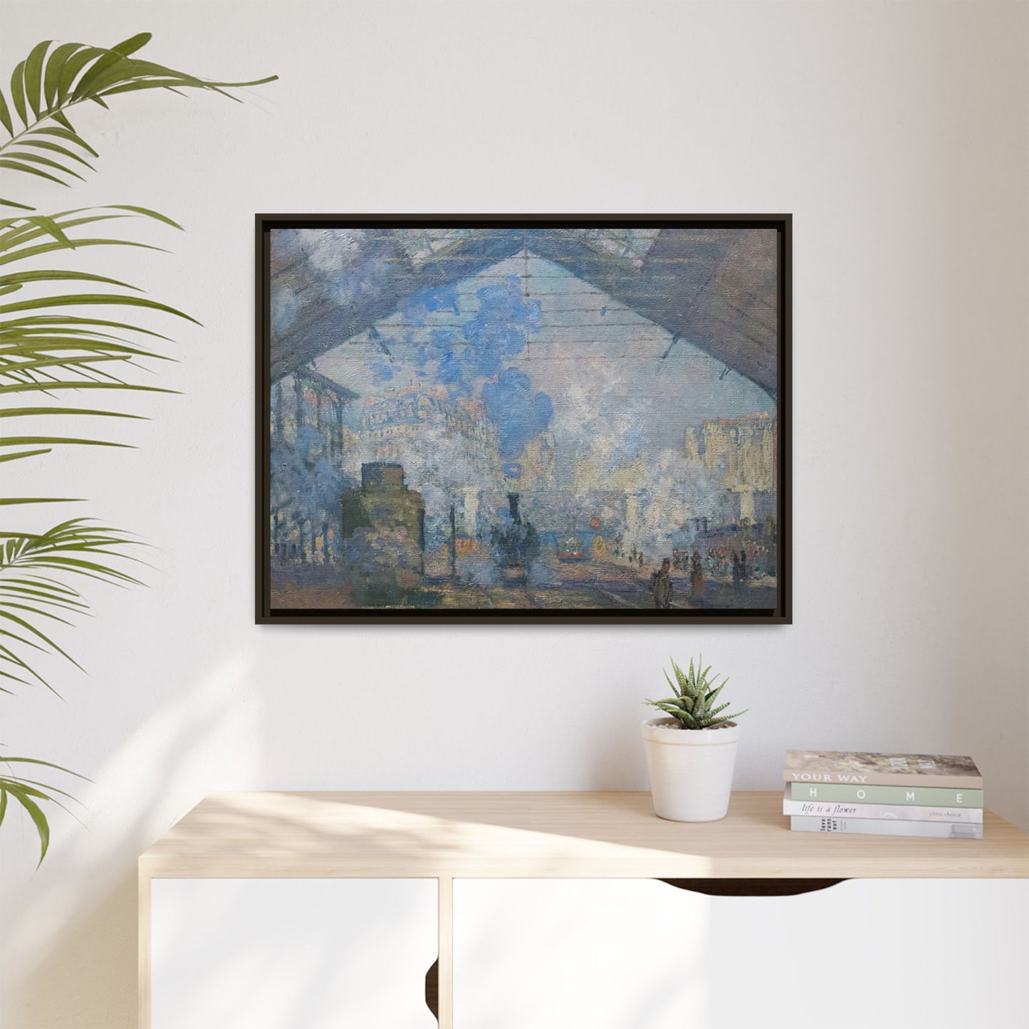 Monet, Claude - Le Gare Saint-Lazare (1877) - Matte Canvas, Framed