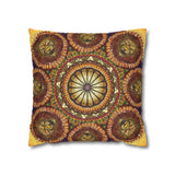 Lion Summer Mandala - Suede Square Pillowcase