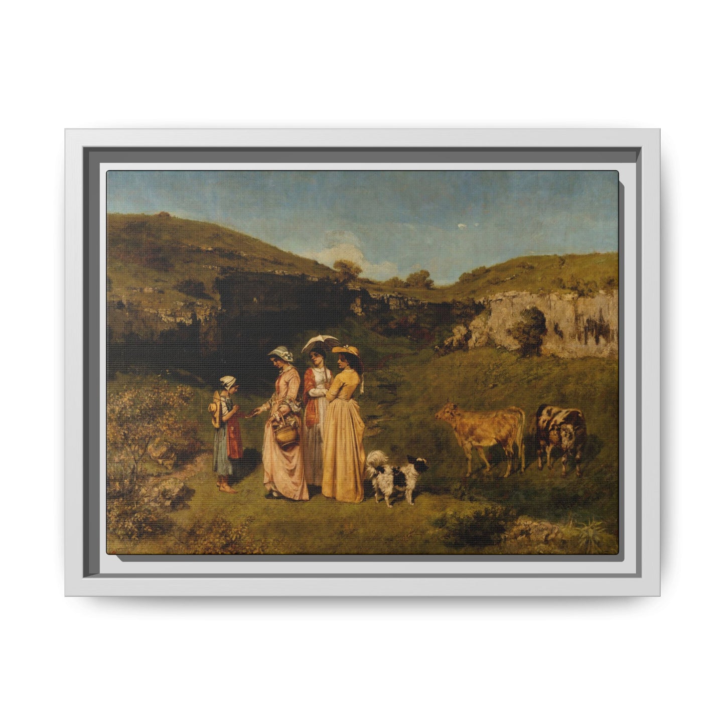 Courbet, Gustave - Young Ladies of the Village (1851) - Matte Canvas, Framed
