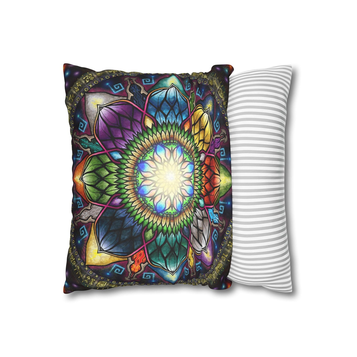 Pacio, Adam - Mystic Jewel Mandala - Suede Square Pillowcase