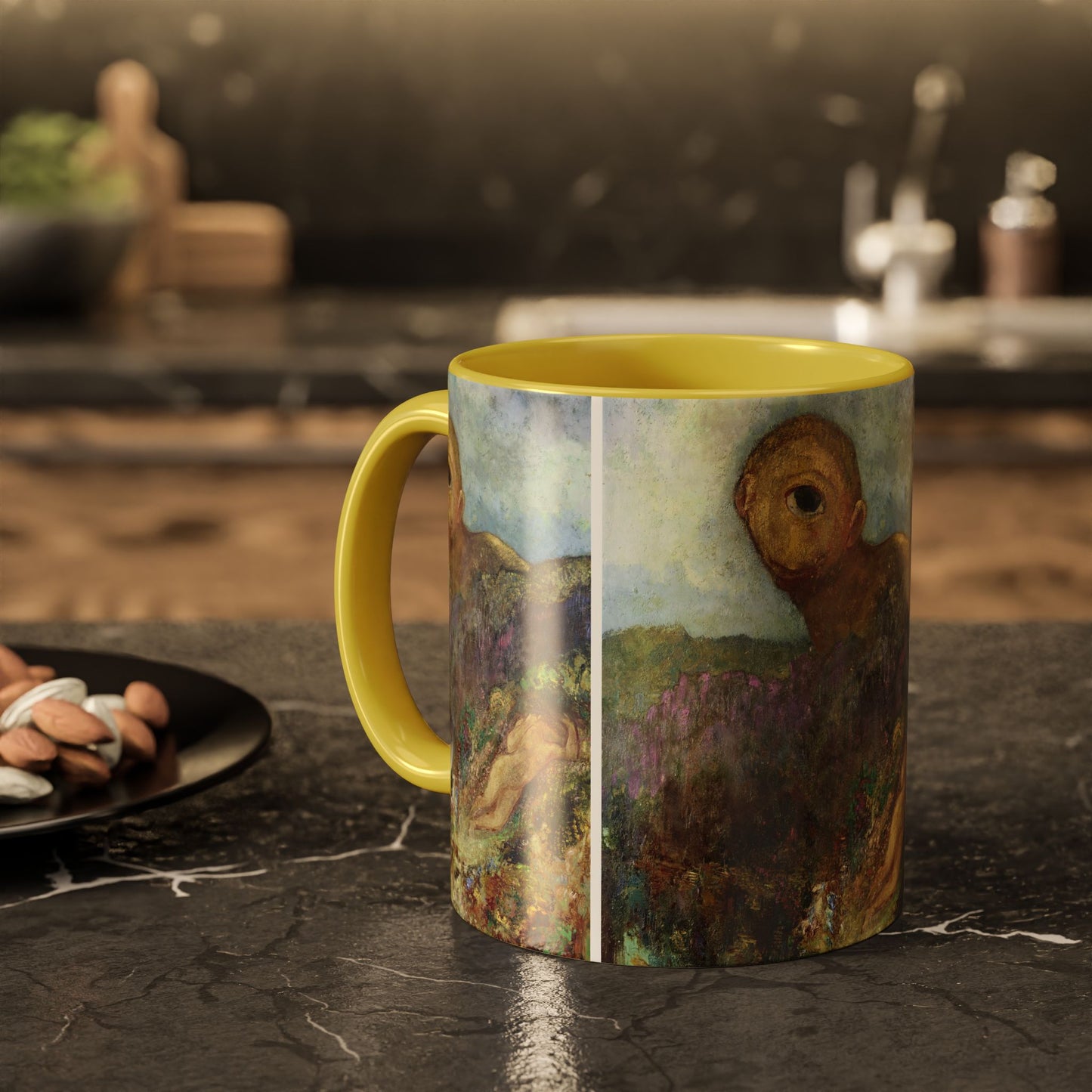 Redon, Odilon - The Cyclops (1914) - Colorful Accent Mugs