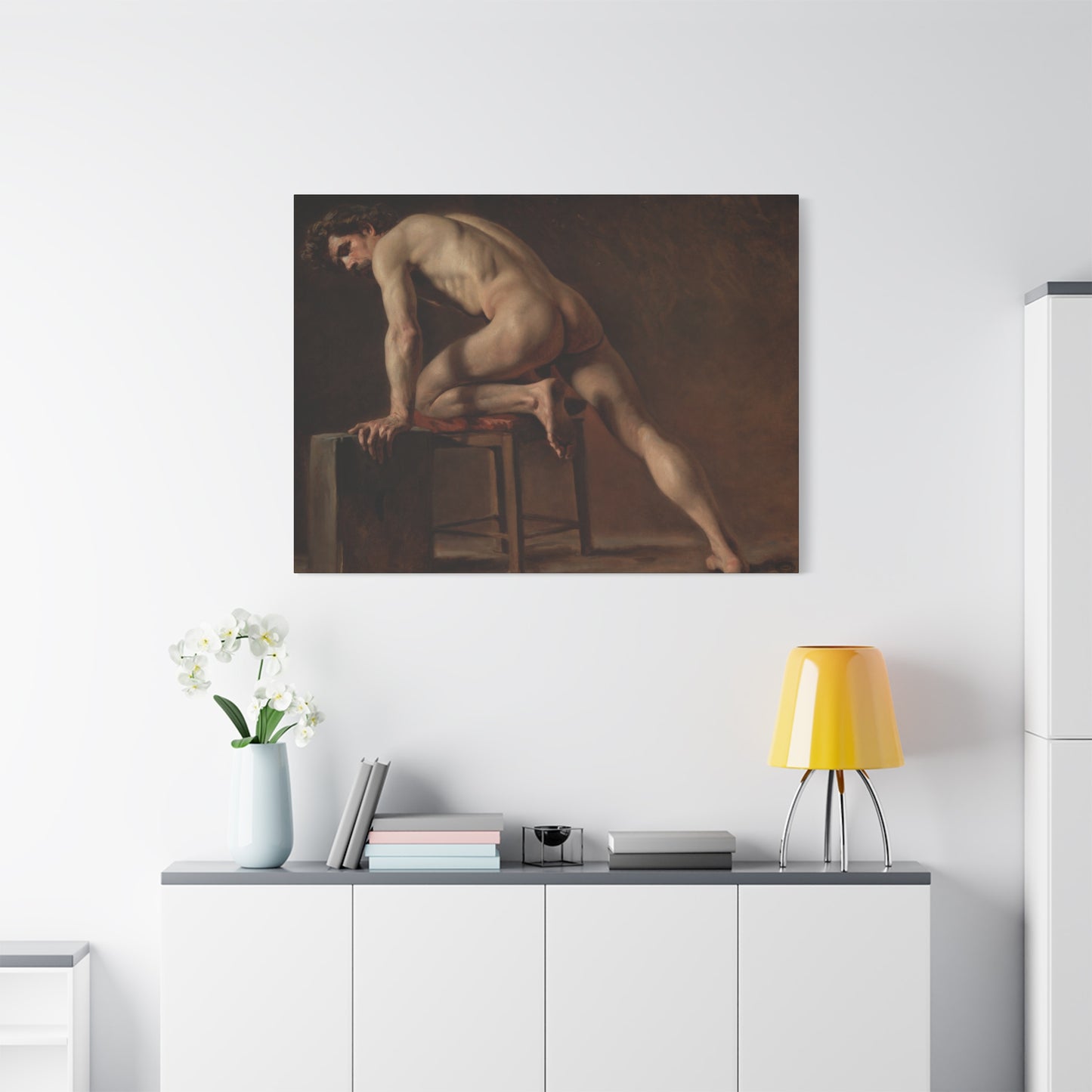 Courbet, Gustave - Study of a Nude Man (1840) - Canvas Block, unframed