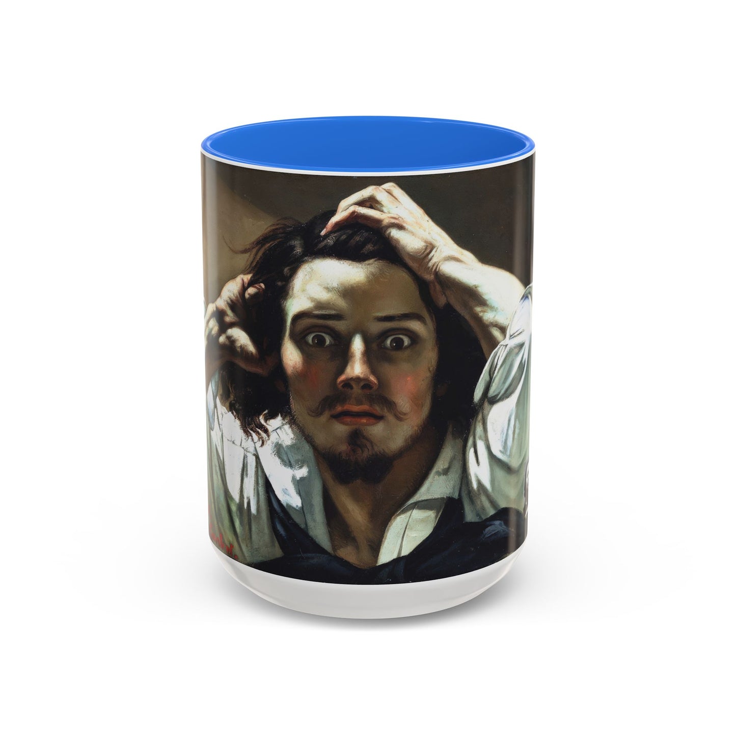Courbet, Gustave - The Desperate Man (1843) - Colorful Accent Mugs