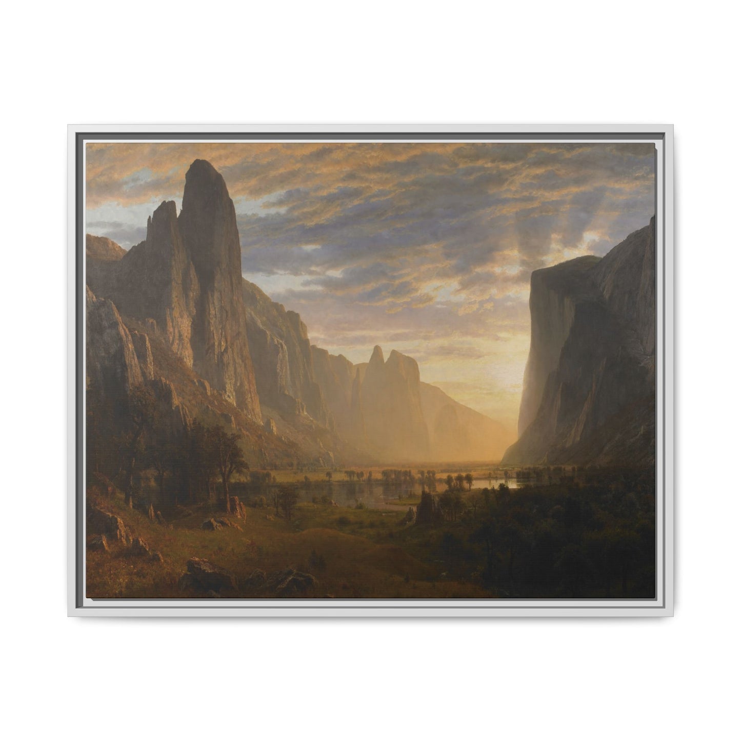 Bierstadt, Albert - Looking Down Yosemite Valley (1865) - Matte Canvas, Framed