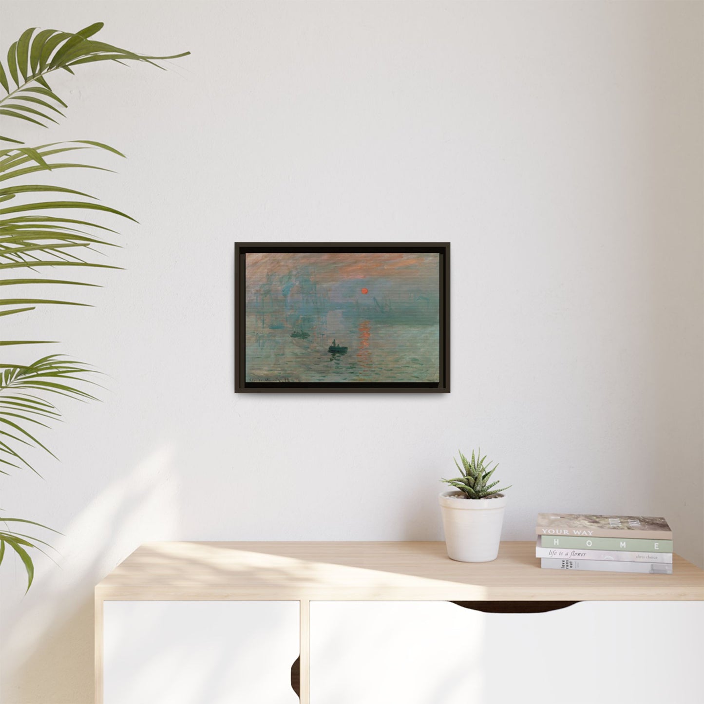 Monet, Claude - Impression, Sunrise (1872) - Matte Canvas, Framed