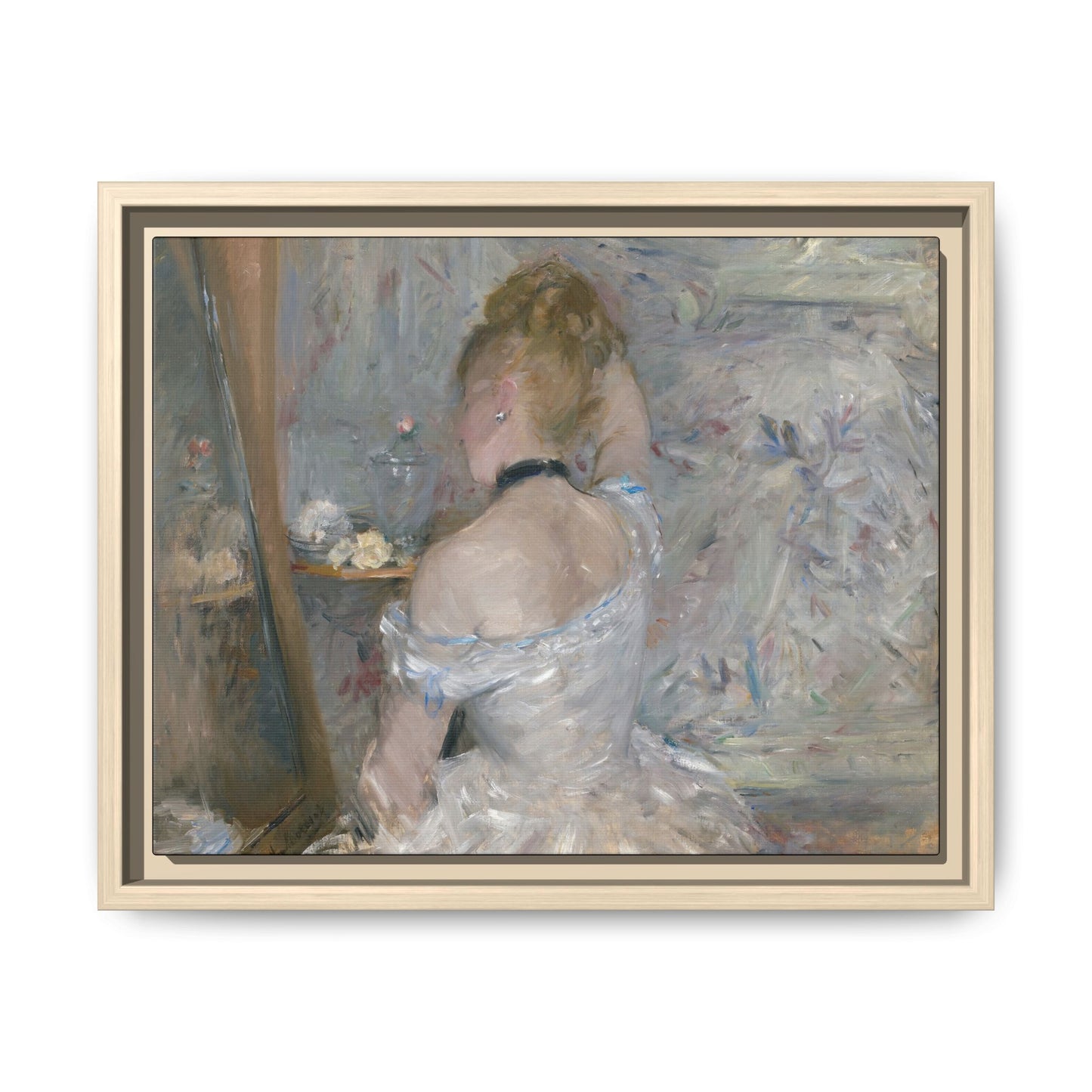 Morisot, Berthe - Woman at Her Toilette (1880) - Matte Canvas, Framed