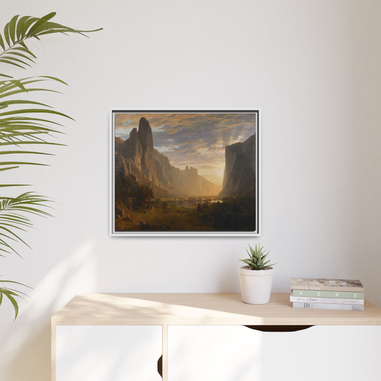 Bierstadt, Albert - Looking Down Yosemite Valley (1865) - Matte Canvas, Framed