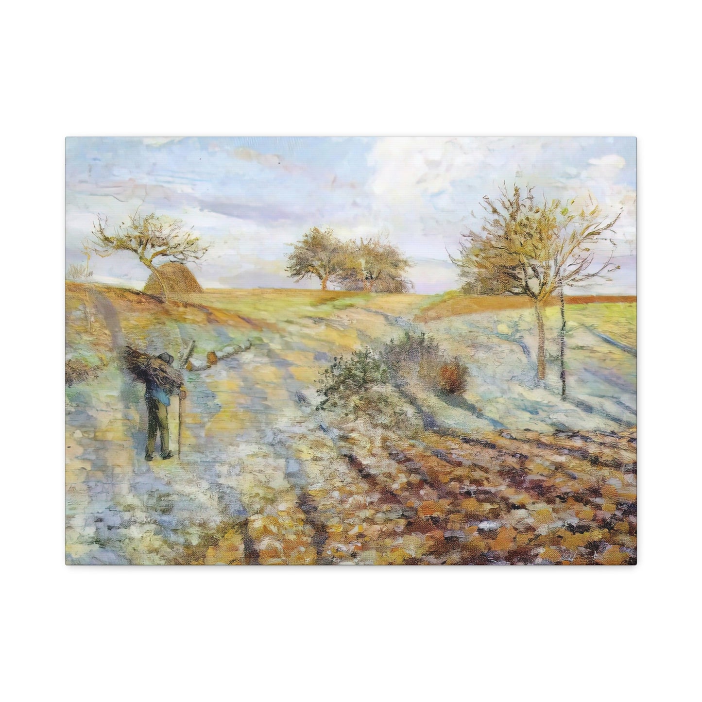 Pissarro, Camille - Hoarfrost (1873) - Canvas Block, unframed