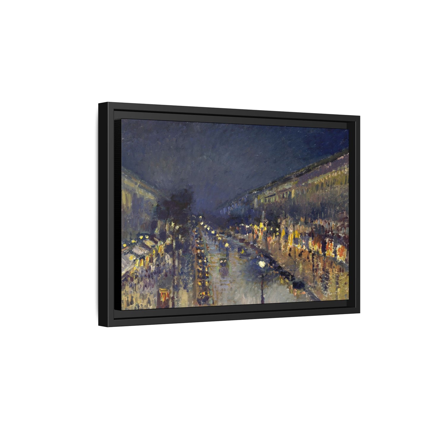 Pissarro, Camille - The Boulevard Montmartre At Night (1897) - Matte Canvas, Framed