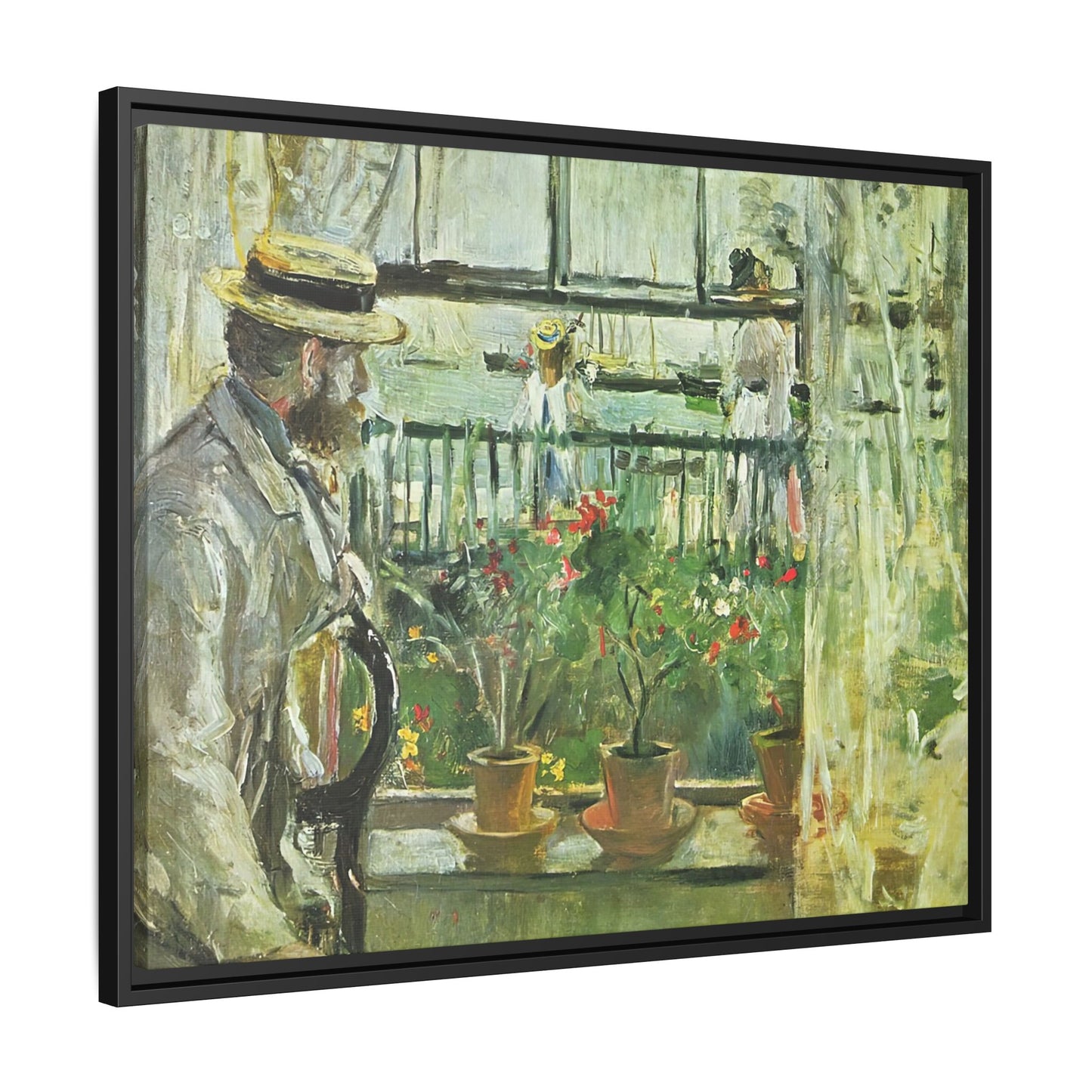 Morisot, Berthe - Eugene Manet on the Isle of Wight (1875) - Matte Canvas, Framed