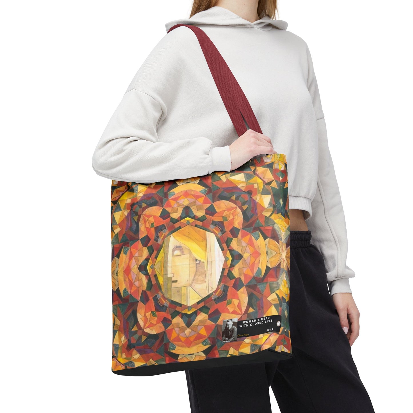 Filiger, Charles - Woman’s Head with Closed Eyes (1893) - Tote Bag