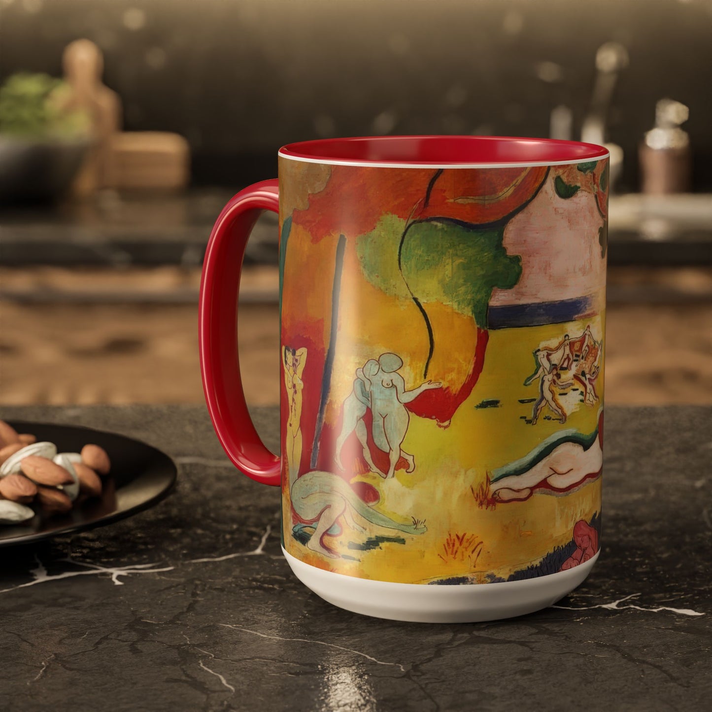 Matisse, Henri - The Joy of Life (1905) - Colorful Accent Mugs