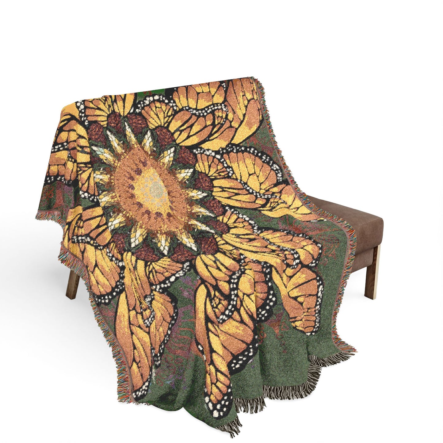 Pacio, Adam - Monarch Butterfly Mandala - Woven Blanket