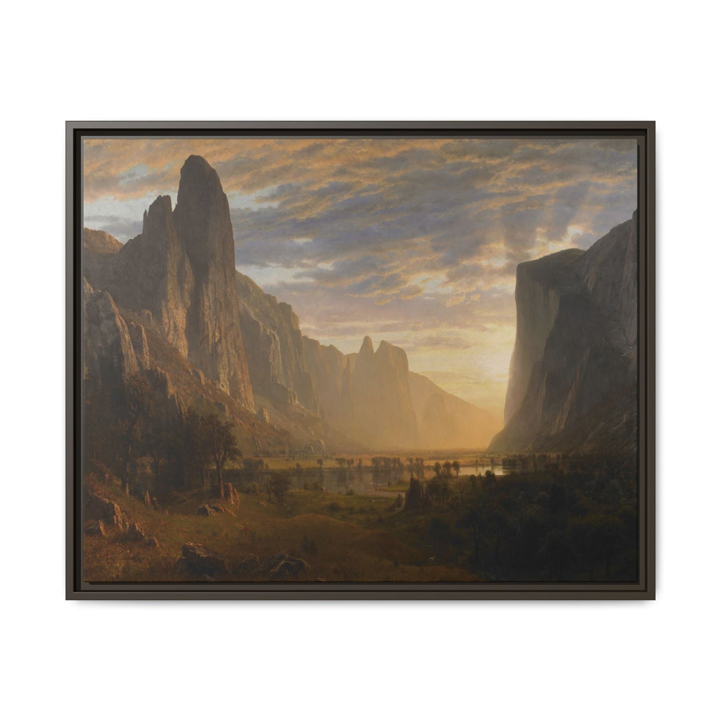 Bierstadt, Albert - Looking Down Yosemite Valley (1865) - Matte Canvas, Framed