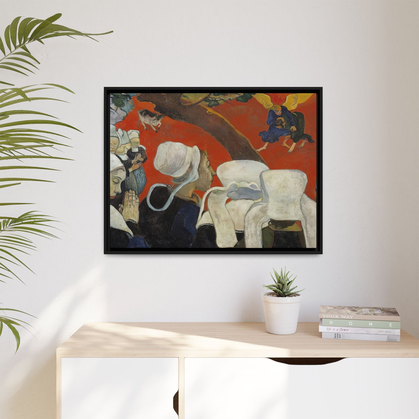 Gauguin, Paul - Vision of the Sermon (Jacob Wrestling with the Angel) (1888) - Matte Canvas, Framed