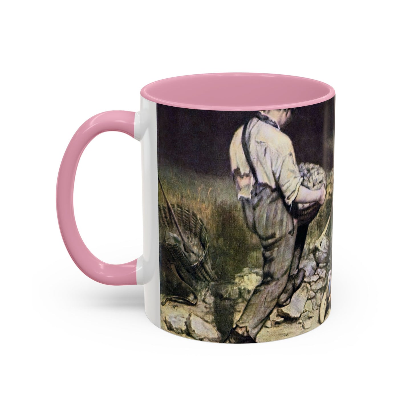 Courbet, Gustave - The Stone Breakers (1850) - Colorful Accent Mugs