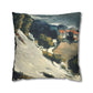 Cézanne, Paul - L’Estaque, Melting Snow (1870) - Suede Square Pillowcase