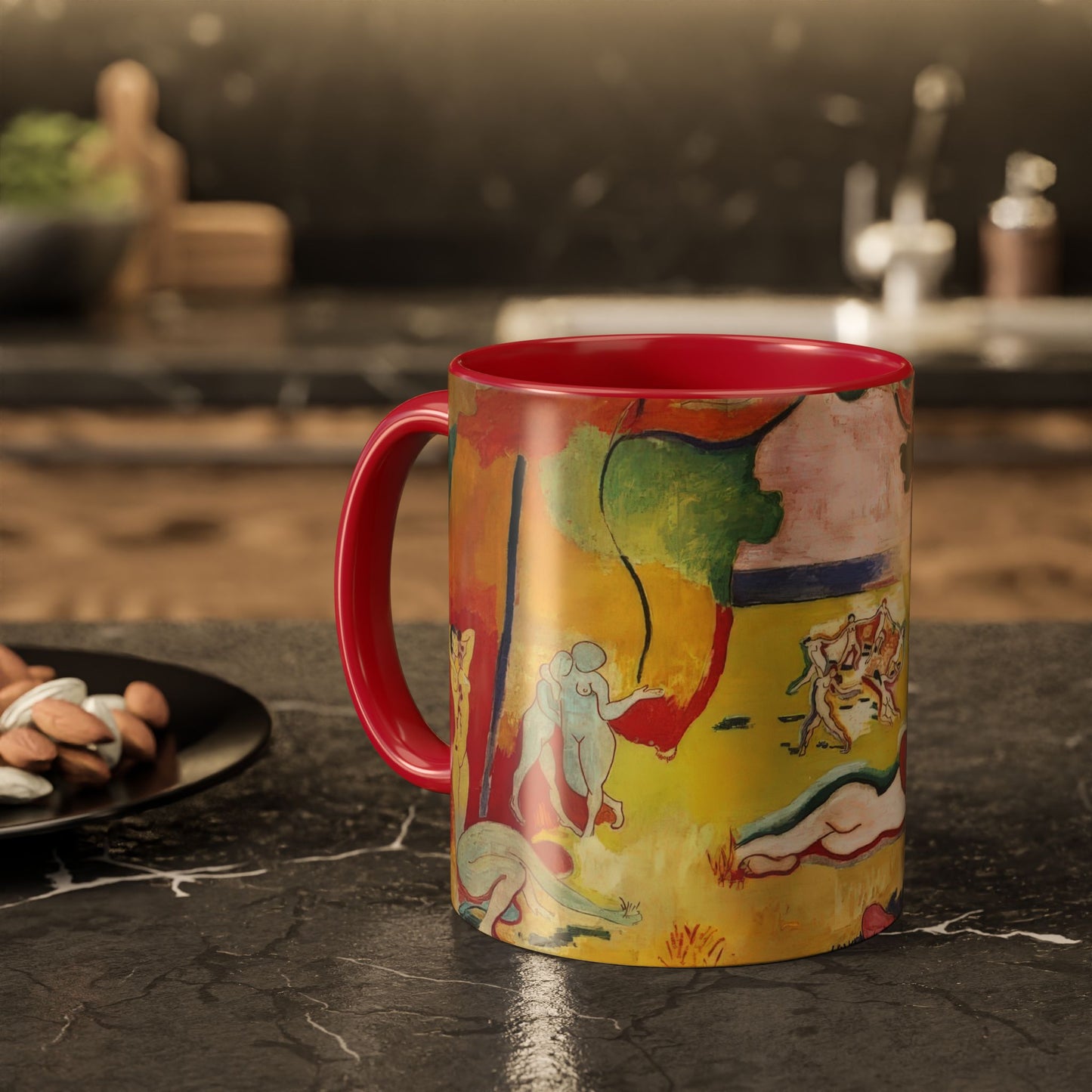 Matisse, Henri - The Joy of Life (1905) - Colorful Accent Mugs