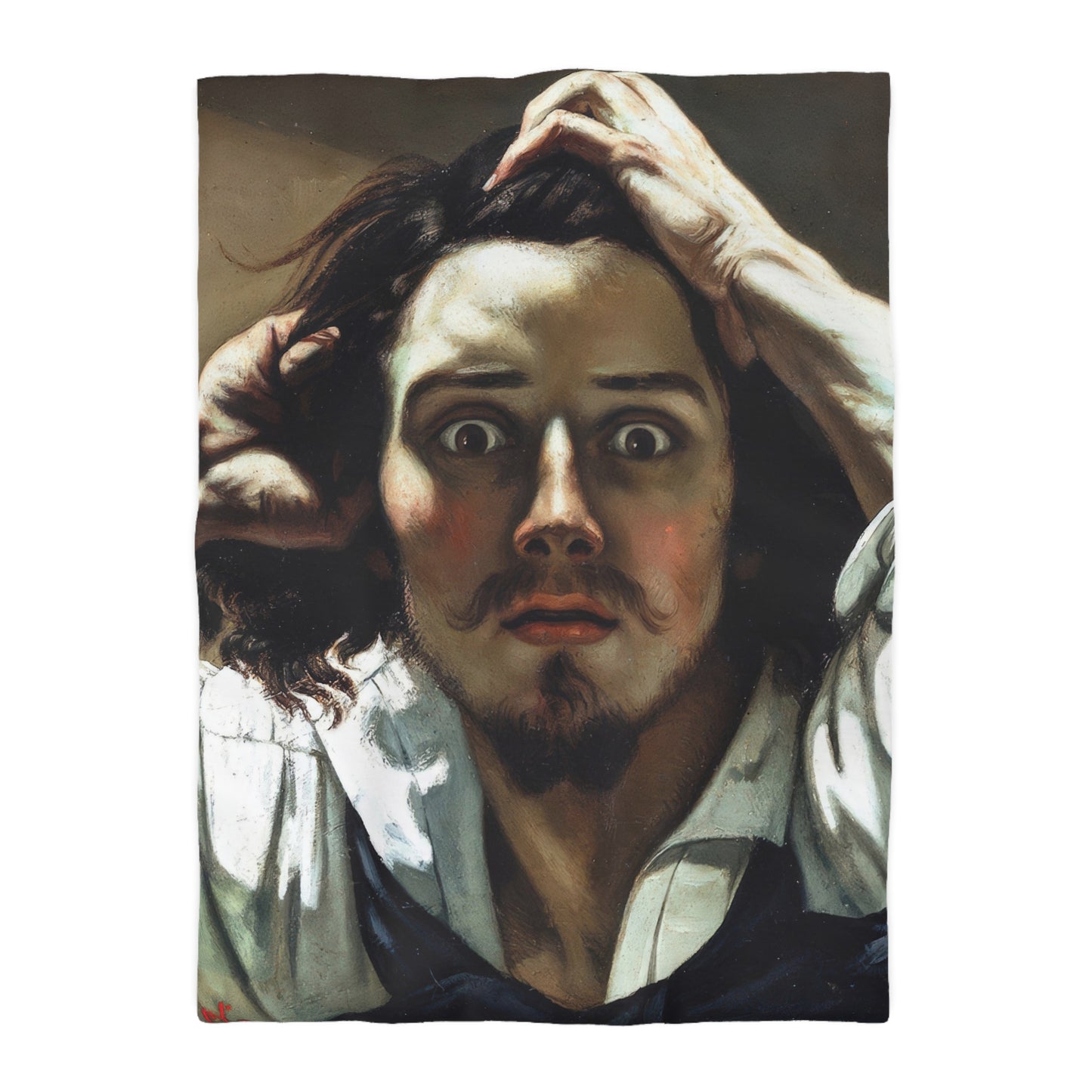 Courbet, Gustave - The Desperate Man (1843) - Microfiber Duvet Cover