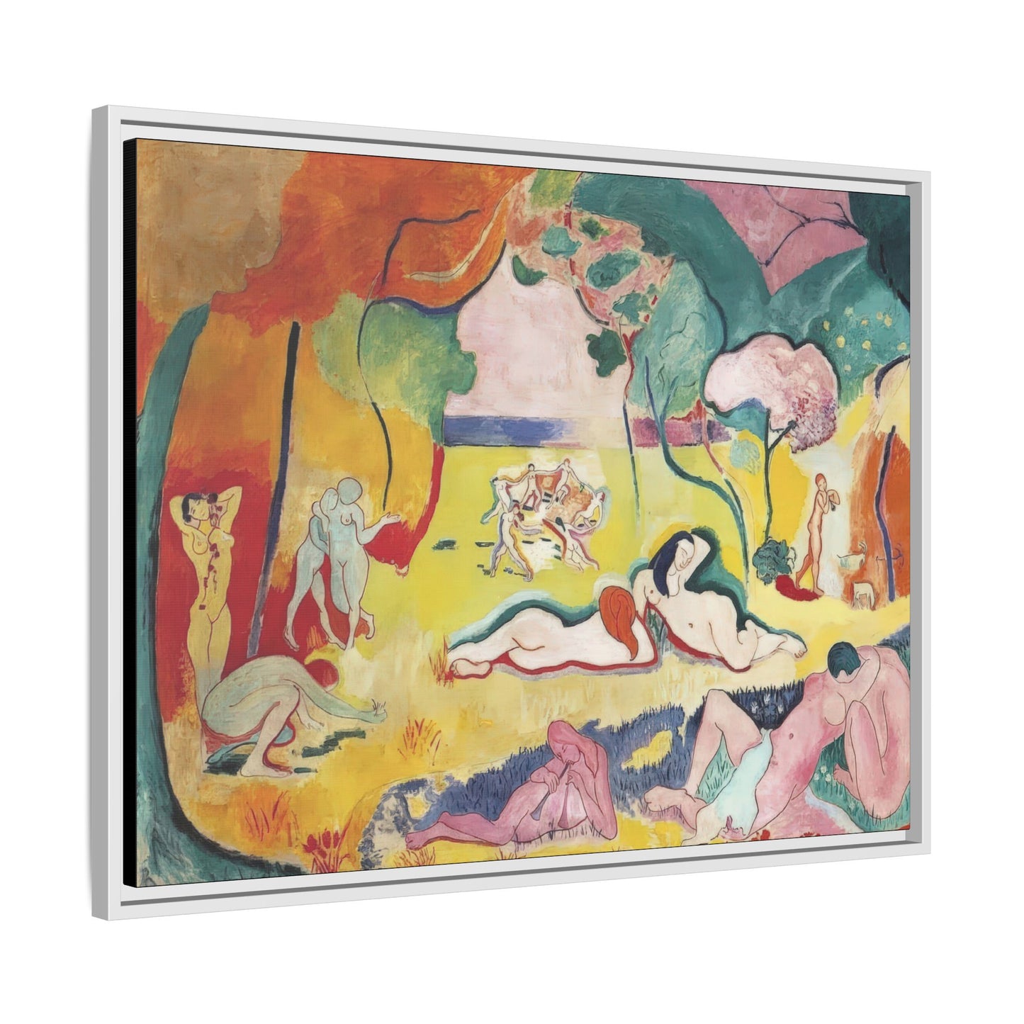 Matisse, Henri - The Joy of Life (1905) - Matte Canvas, Framed