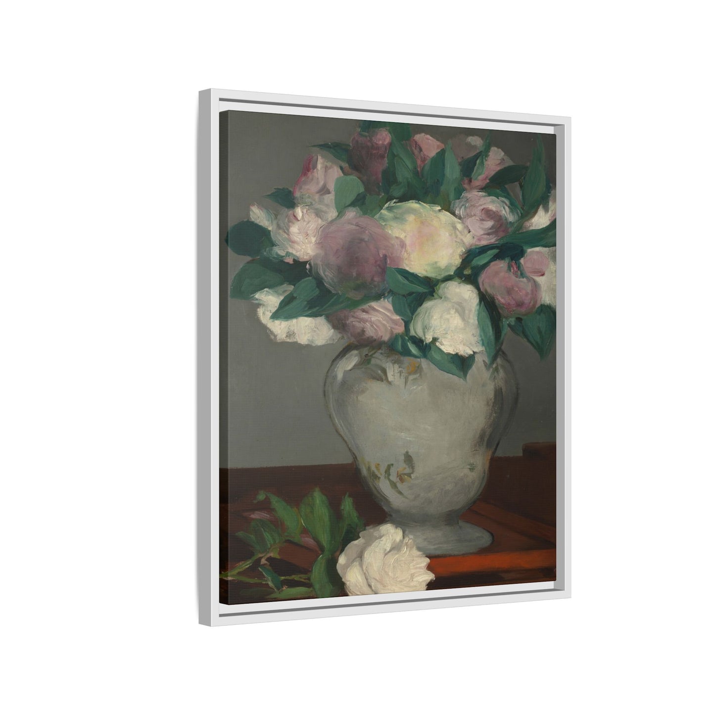 Manet, Édouard - Peonies (1864) - Matte Canvas, Framed