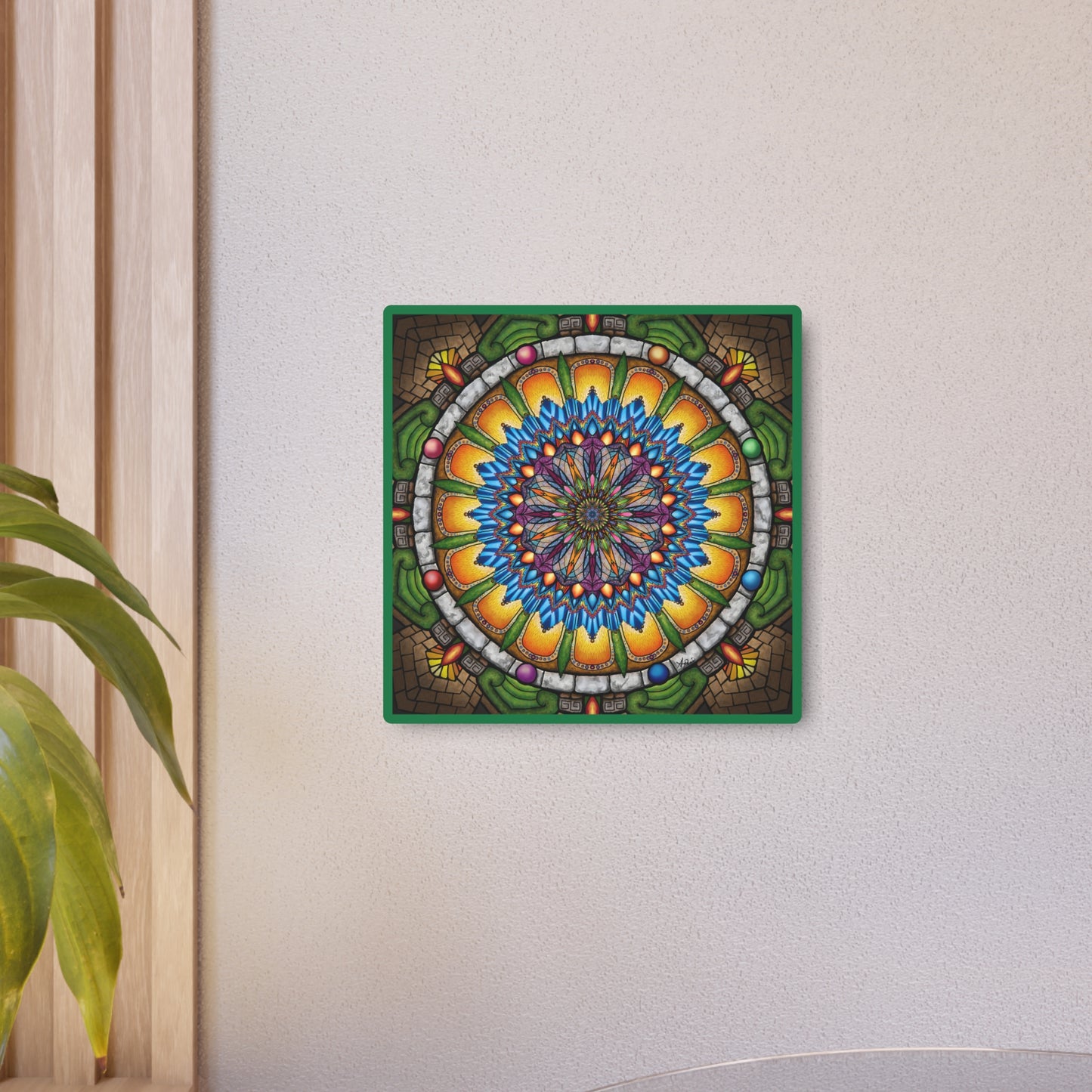 Emerald Arrows Mandala - Metal Sign