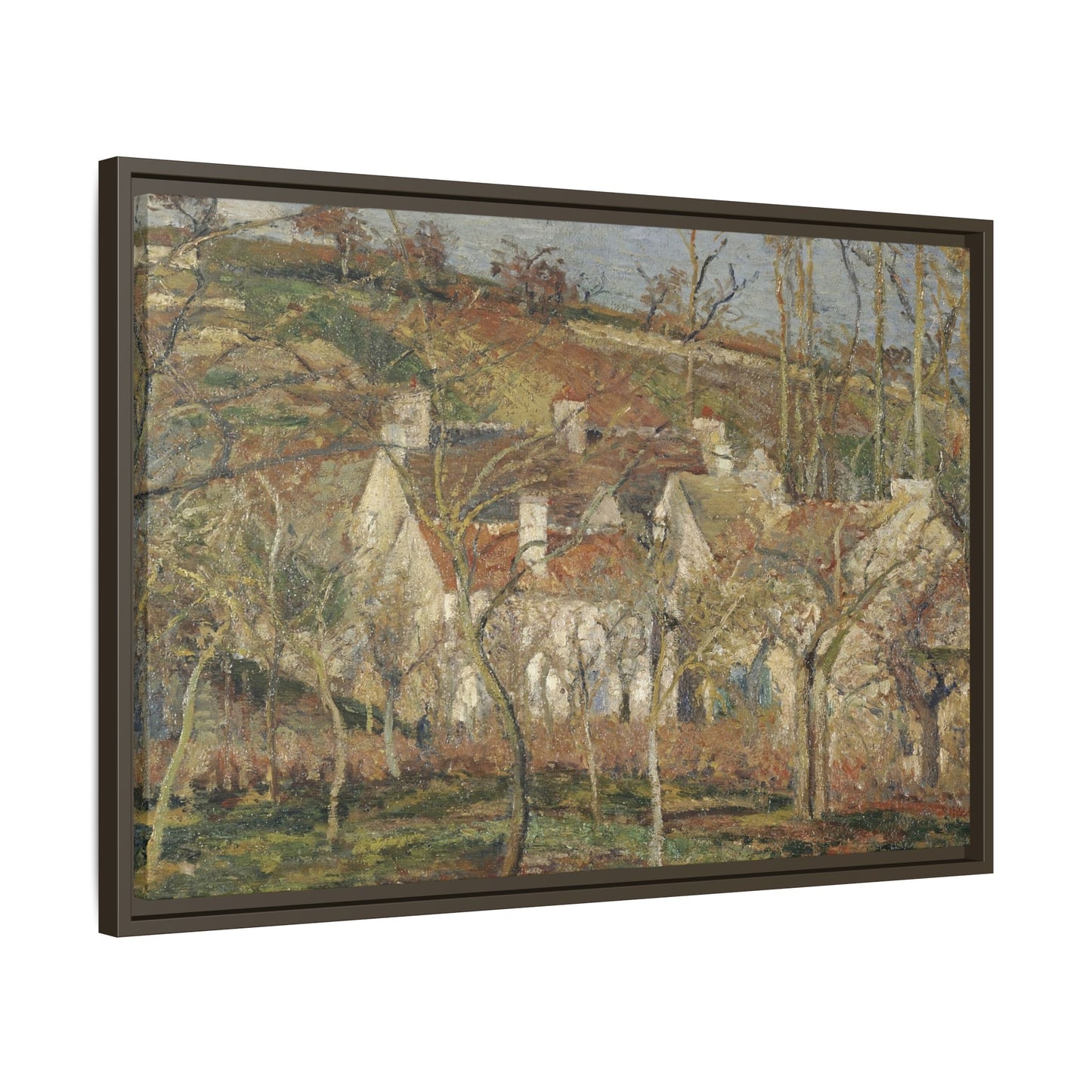 Pissarro, Camille - Red Roofs, Corner of a Village in Winter (1877) - Matte Canvas, Framed