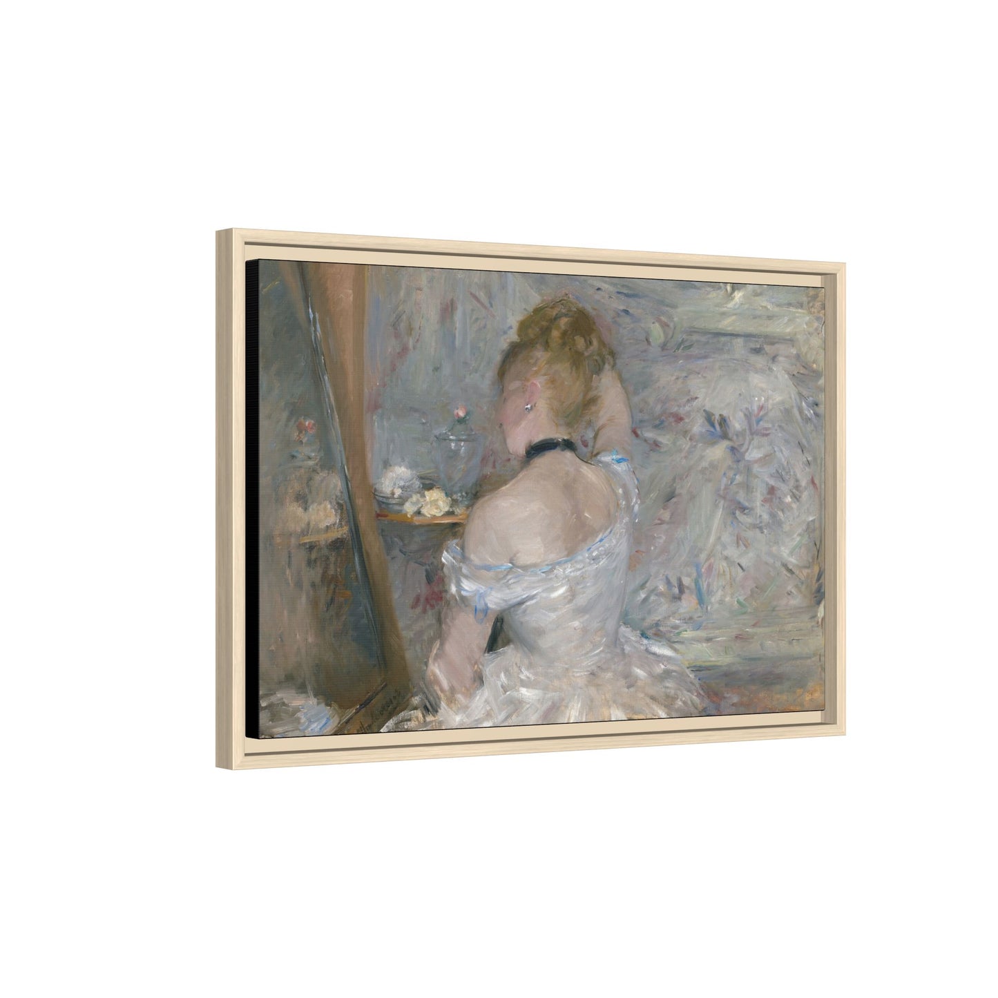 Morisot, Berthe - Woman at Her Toilette (1880) - Matte Canvas, Framed