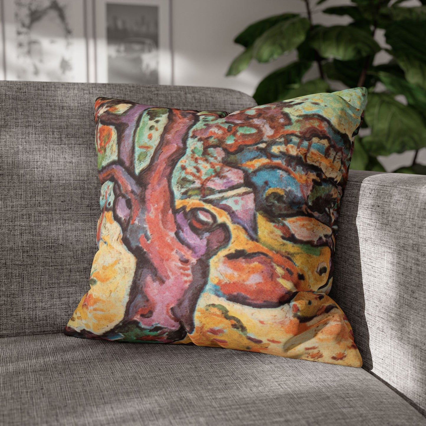 Braque, Georges - Olive Tree near L'Estaque (1906) - Suede Square Pillowcase