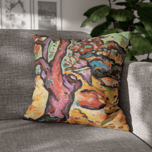 Braque, Georges - Olive Tree near L'Estaque (1906) - Suede Square Pillowcase