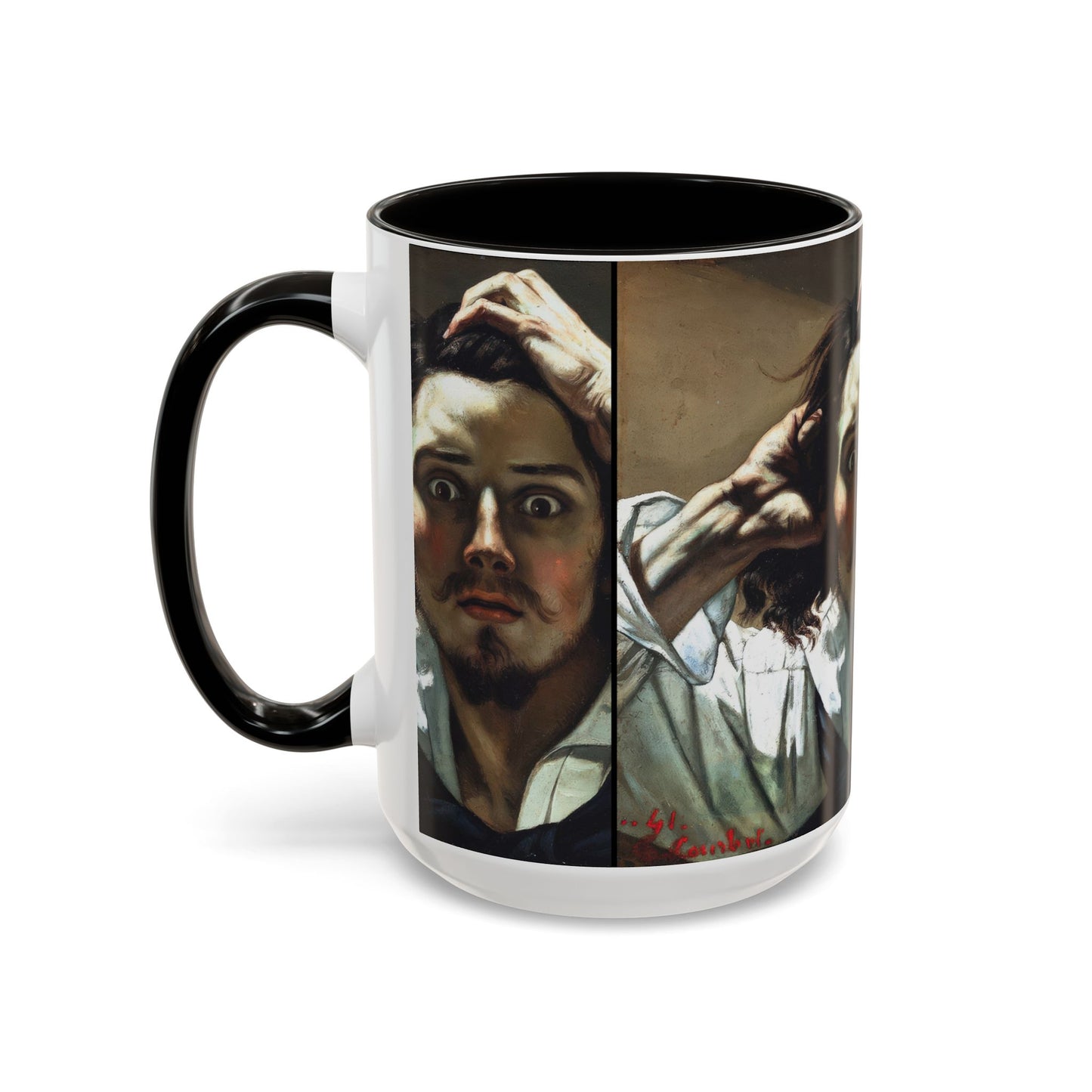 Courbet, Gustave - The Desperate Man (1843) - Colorful Accent Mugs
