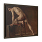 Courbet, Gustave - Study of a Nude Man (1840) - Matte Canvas, Framed