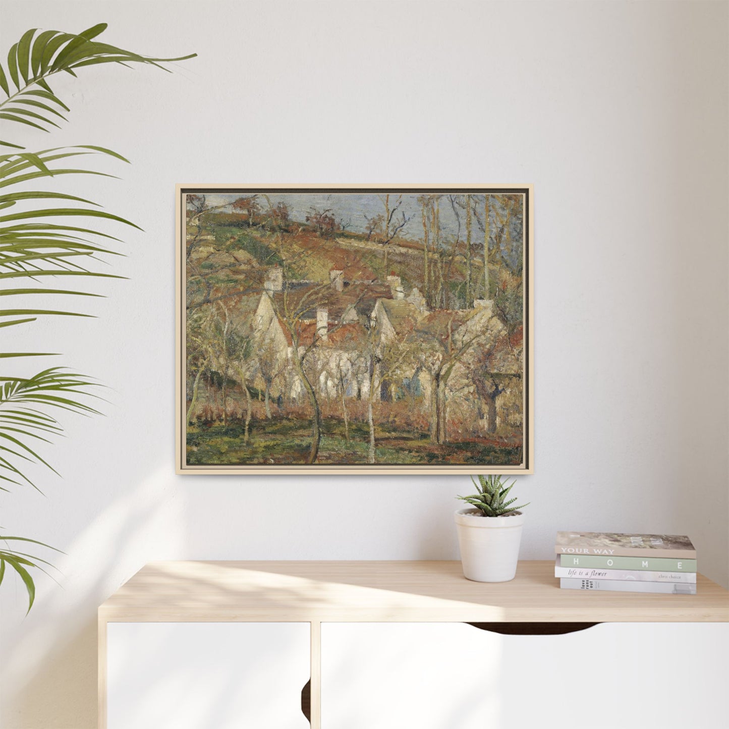 Pissarro, Camille - Red Roofs, Corner of a Village in Winter (1877) - Matte Canvas, Framed
