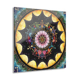 Obsidian Grandmothers Mandala - Acrylic Block