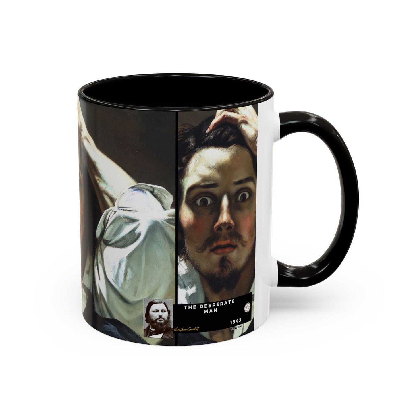 Courbet, Gustave - The Desperate Man (1843) - Colorful Accent Mugs
