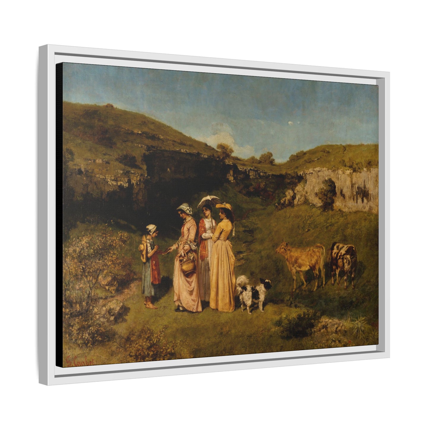 Courbet, Gustave - Young Ladies of the Village (1851) - Matte Canvas, Framed