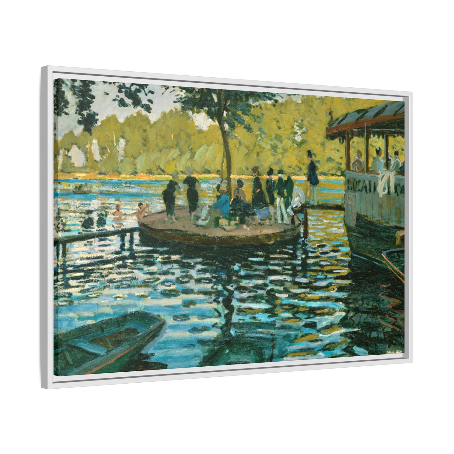 Monet, Claude - La Grenouillere (1869) - Matte Canvas, Framed